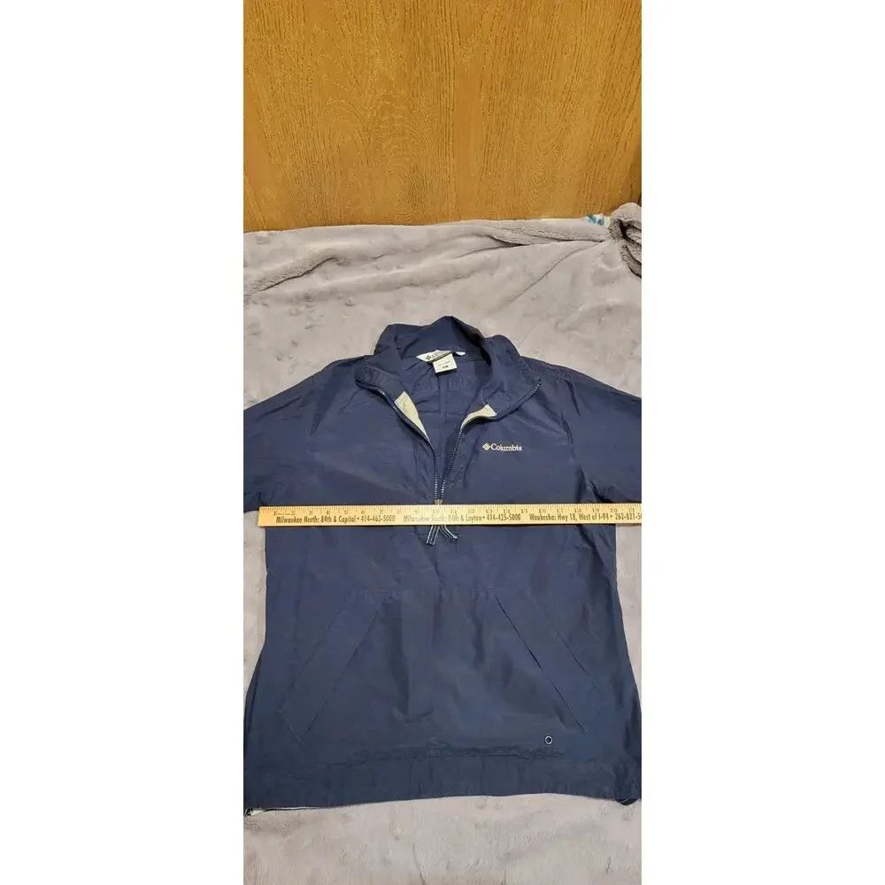 Columbia Half Zip Anorak Windbreaker Pullover Jacket Women M Blue Outdoor Hiking